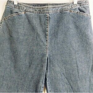 Ann Taylor Jeans Women's 12 Side Zip Flat Waistband Flat Pockets Straight Blue